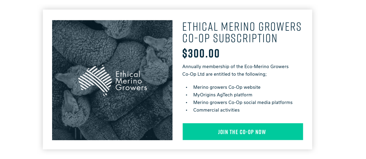 Custom Subscription Process on Ethical Merino Growers website