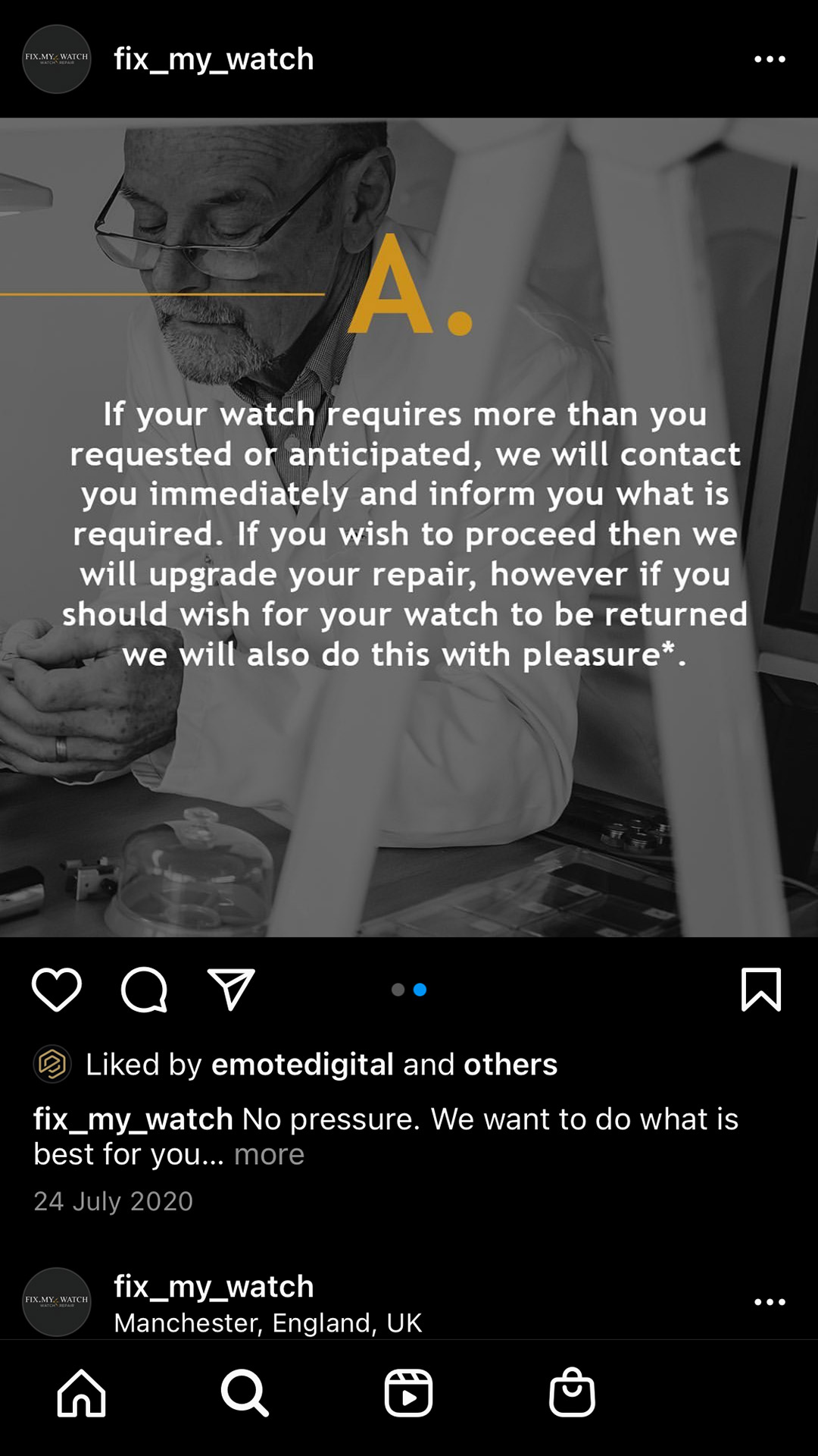 Fix My Watch Instagram Post