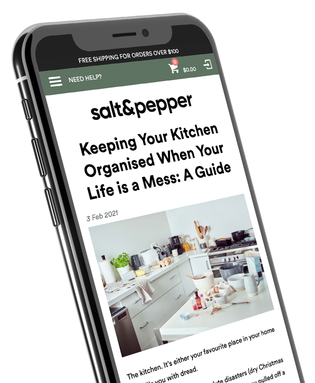 salt&pepper Website Mockup on Mobile Device