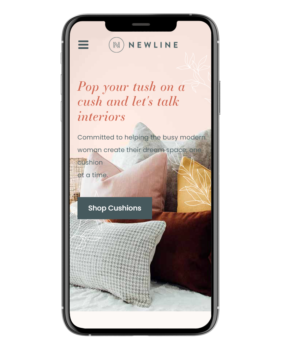 Mobile View Mockup of Newline eCommerce