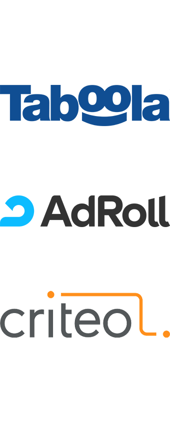 Taboola Adroll Criteo Logos